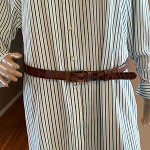 Vintage Expanso Genuine Alligator Belt Brown Size 36 TLC